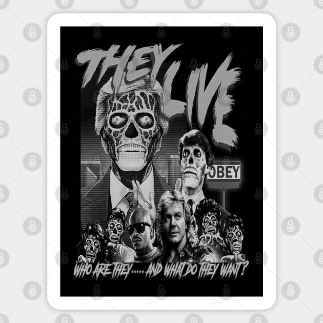 They Live, Classic Sci-Fi (Black & White) Magnet by The Dark Vestiary